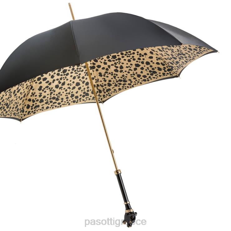 ομπρέλα | PASOTTI 189 1411-29 k1 - μαύρη ομπρέλα πάνθηρα 2N6B8529 γυναίκες